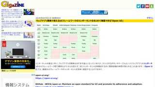 インターネットの普及に伴い、ウェブアプリの開発はますます盛んになっていますが、クリックするボタンやテーブルといったウェブアプリのコンポーネントはUIフレームワーク間で標準化が十分とは言えず、同じコンポーネントを再構成するのに開発現場の時間が取られることもあります。「Open UI」では、複数のUIフレームワークのコンポーネントを簡単に確認することができます。
