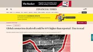 Mortality statistics show 122,000 deaths in excess of normal levels across 14 countries analysed by the FT