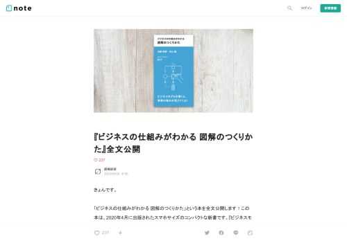  きょんです。  「ビジネスの仕組みがわかる 図解のつくりかた」という本を全文公開します！この本は、2020年4月に出版されたスマホサイズのコンパクトな新書です。『ビジネスモデル2.0図鑑』を出版後、多くの反響をいただき、さまざまな企業でビジネスモデル図解について講演・ワークショップを開催してきたノウハウを凝縮した一冊になっています。         ビジネスの仕組みがわかる 図解のつくりかた (スマート新書)      amzn.to    715円  (2020年09月08日 09:46時点 詳しくはこちら)          Amazon.co.jpで購入する          