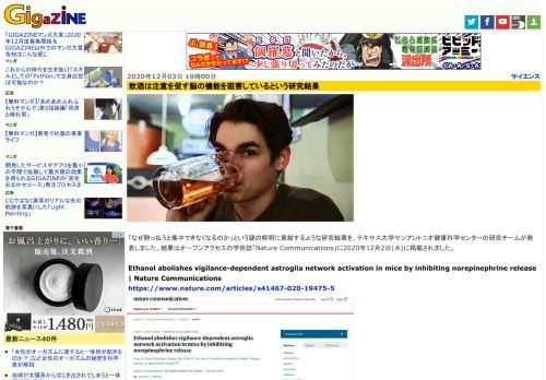 「なぜ酔っ払うと集中できなくなるのか」という謎の解明に貢献するような研究結果を、テキサス大学サンアントニオ健康科学センターの研究チームが発表しました。結果はオープンアクセスの学術誌「Nature Communications」に2020年12月2日(水)に掲載されました。