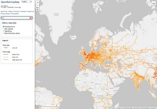 OpenRailwayMap - An OpenStreetMap-based project for creating a map of the world's railway infrastructure.